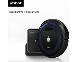 Cặp đôi 02 iRobot hút bụi Roomba 690 + iRobot lau nhà Braava 380 lừng danh USA - Bán chạy toàn cầu